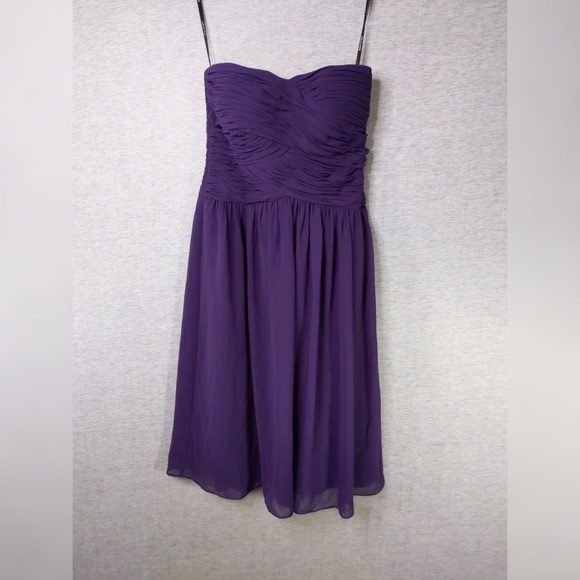 2x 👯♀️Host Pick⚡️Donna Morgan Anne Strapless Chiffon Dress- w/ flaws - Picture 3 of 16